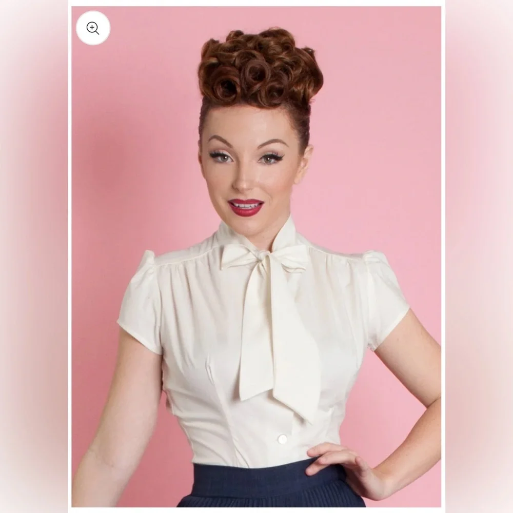 Heart Of Haute Estelle Pussybow Blouse Ivory